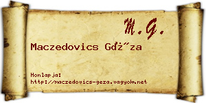 Maczedovics Géza névjegykártya