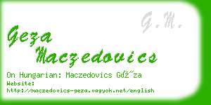 geza maczedovics business card